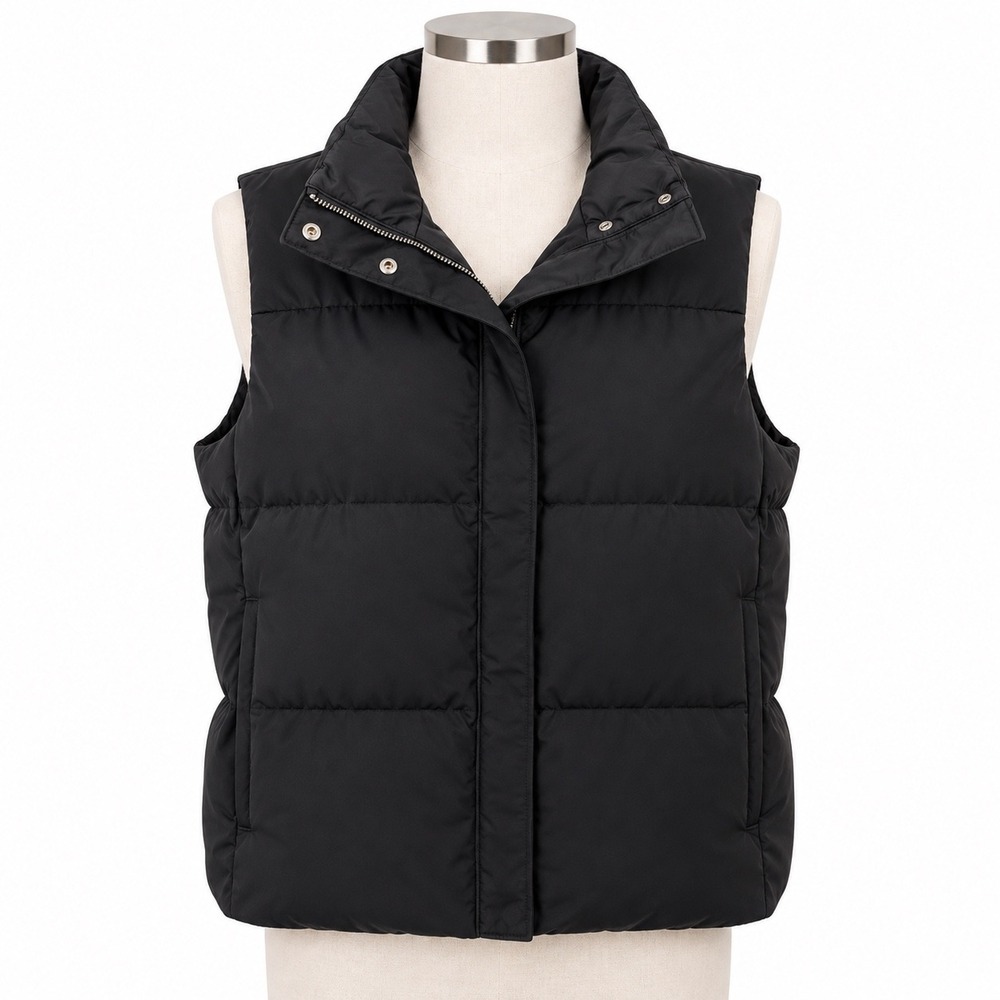 Theory Black Puffer Vest Women's Medium Down Alternative